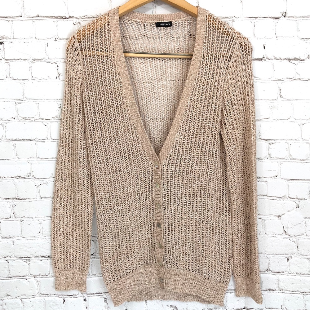 Motivi Italian Champagne Knit Cardigan
